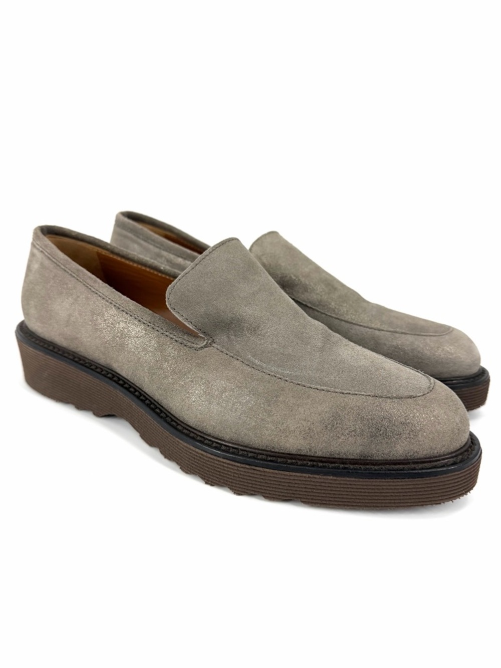 Aquatalia Women’s Kelsey Weatherproof Metallic Suede Platform Loafer Sz 9